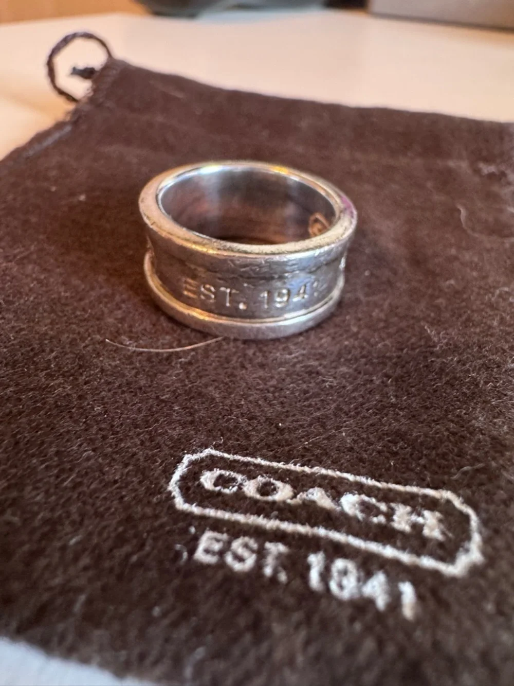 COACH 925 Silver Brand Ring - Picture 2 of 6